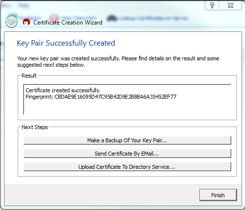 Key Pair Created