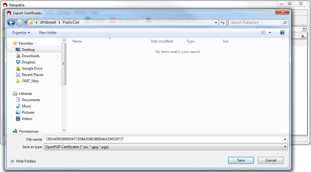 Save Public Key Certificate
